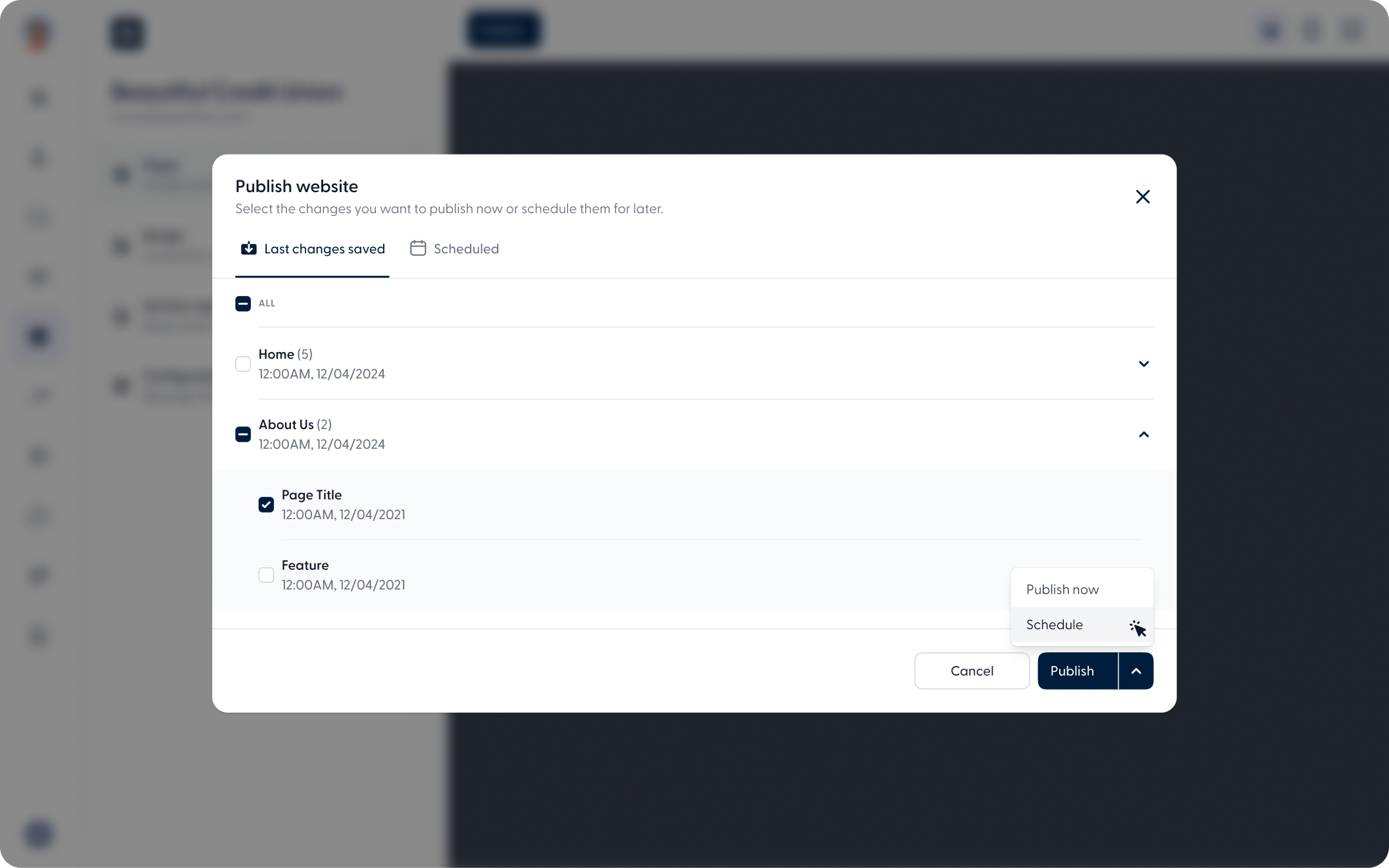 Web - Schedule Publishing